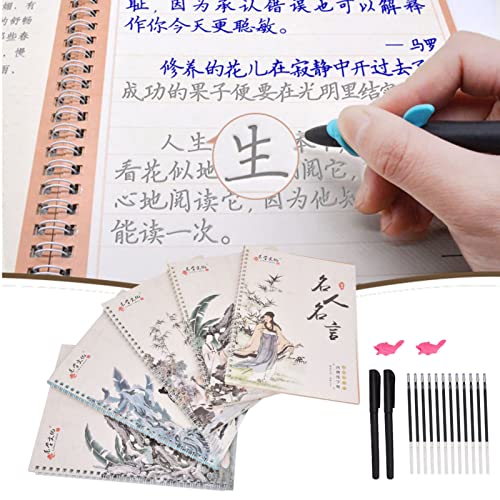 5 pçs livro de texto regular caligrafia chinesa livro de poesia tang, caracteres chineses, provérbio