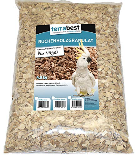 Terrabest Buchenholzgranulat Vogelstreu 4,5KG Grob