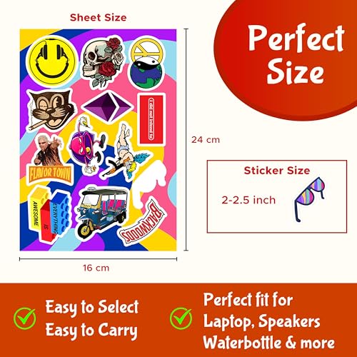 Image of CodersParadise - Pack of 250+ Laptop Stickers Random - Stickers for Laptop, Journal, Bike Helmet, Diary, Guitar, Mobile - Waterproof Residue Free