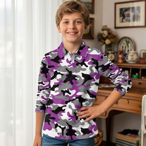 HUIACONG Boys Cool Golf Shirts with Button for Children Kids Under Shirts for Girls3