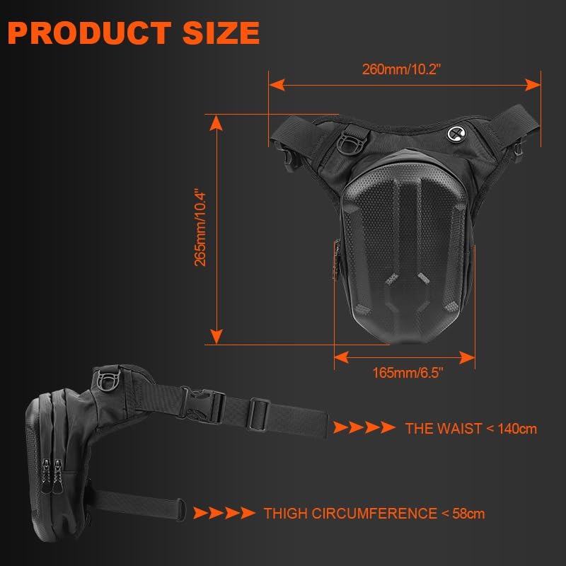 Pernera moto para evitar bolsillos llenos con riñonera impermeable de pierna 2