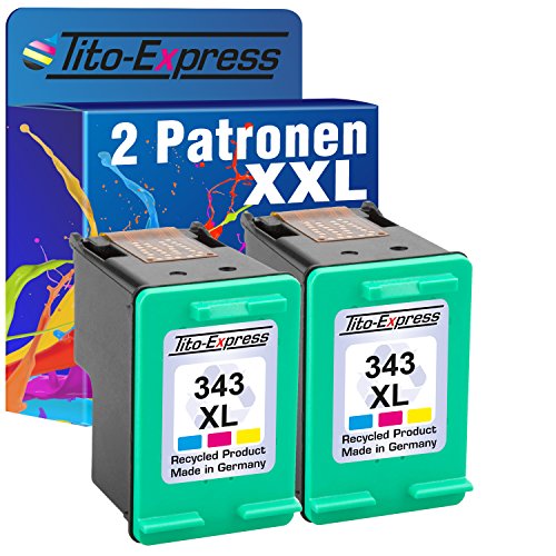 PlatinumSerie® 2 Cartuchos de tinta compatible con HP 343XL Color Officejet 100 150 6205 6210 6210V 6210XI 6215 7210 7210XI 7300 7310 /7310XI 7400 7410 7410XI H470 H470B H470BT H470WBT H470WF K7100 Pro K7100