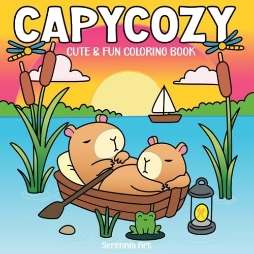 Amazon.co.jp: CapyCozy: Coloring Book for Adults and Teens with Super ...