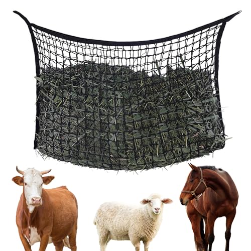 Filet à foin chevaux sac a foin mailles extra large pour animaux