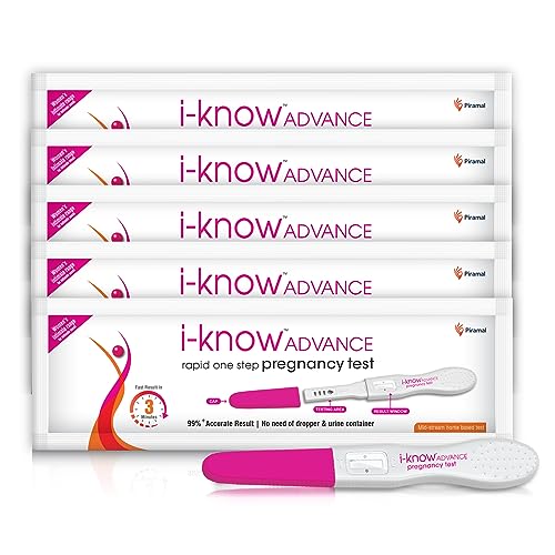 Image of i-Know Advance Mid Stream Pregnancy Test Kit | Rapid One Step Home based Midstream Urine Pregnancy Test | Accurate Result in 3 mins | HcG Test Kit | Pack of 5