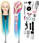 AIMEI Übungskopf 26-28 Zoll Frisierkopf Trainingsköpfe für Friseure Trainingskopf Bunter Kosmetol...