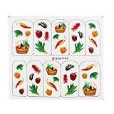 Ruilogod Vegetable del chile berenjena del clavo del patrón de uñas etiqueta multicolor