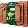 Bamboo Cutting Boards for Kitchen, 3-Piece Set with Juice Grooves, Side Handles & Non-Slip Mats Durable Bamboo Chopping Board for Meat, Vegetables and Fruits Ideal Kitchen Gifts