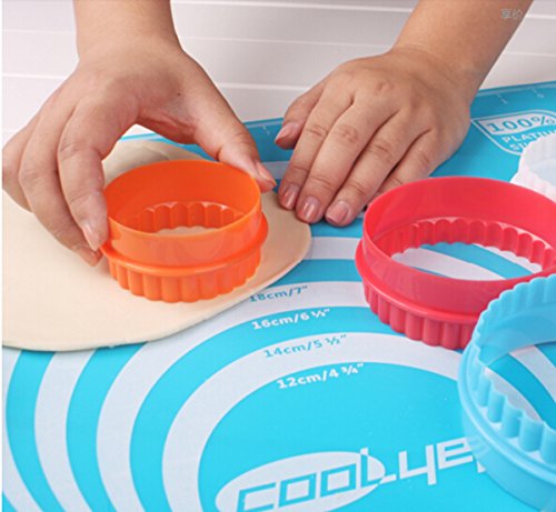 Nelpla Two Side Round Cookie Cutters ,Biscuit Cutters And Fondant Cake Cutters, Set Of 6 Pcs, Assorted Color #TOP1