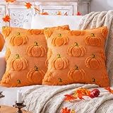 2 Fundas para Cojines de Halloween 45 x 45 cm, Suaves y Lavables (Estilo D)