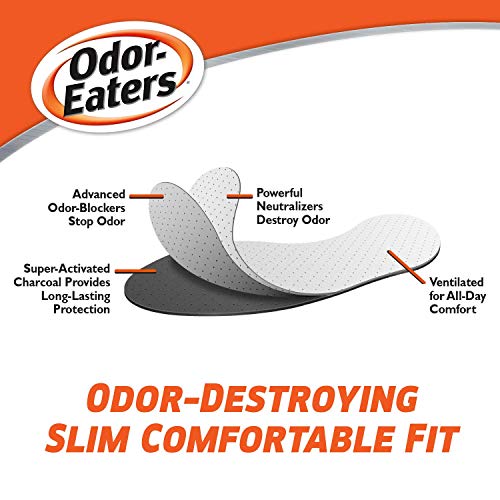 Odor-Eaters Ultra Comfort Insoles, One Size Fits Most, 3 Pairs Per Pack - Pack of 3 - Odor Destroying Insoles, Slim Comfortable Fit, Odor Protection with Activated Charcoal, 9 Pairs of Insoles