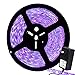 [Upgrade] Blacklight Strips UV Led Strip 16.4Ft/5M 24W Black Light Waterproof IP65 Flexible Cuttable Rope Lights with 12V 2A Power Supply