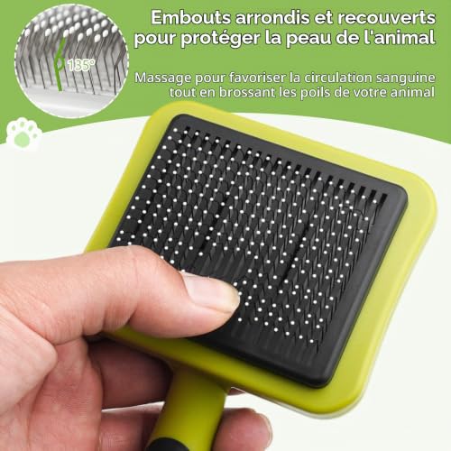 elzle Brosse Autonettoyante pour Chat et Chien, Picots à ExtréMitéS Rondes – vue 3