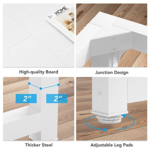 Tribesigns 63”Executive Desk, Large Office Computer Desk With Thicken Frame, Modern Simple Workstation Business Furniture For Home Office, White #TOP4