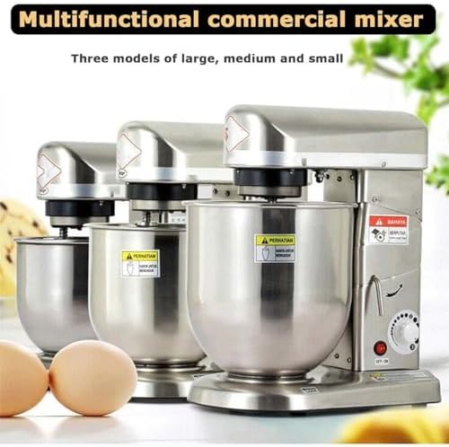 Commercial Food Mixer with Stainless Steel Stand, Dough Hook for Bakery, Ideal for Bread and Cake Mixing, Heavy-Duty Kitchen Appliance