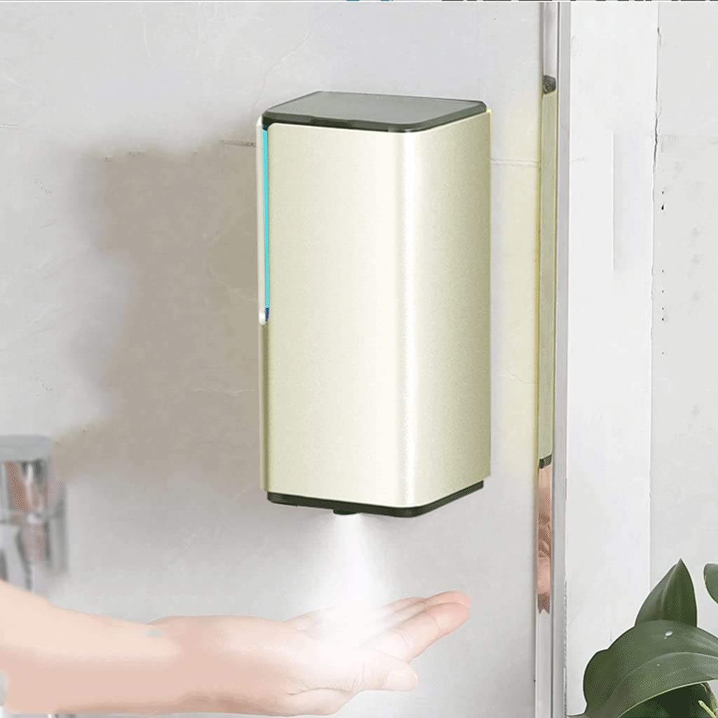Evita gérmenes con el dispensador automático de pared dorado para jabón y alcohol