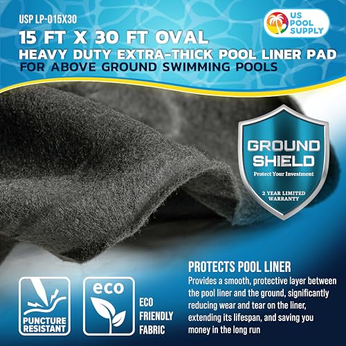 image for U.S. Pool Supply Ground Shield 15-Foot x 30-Foot Oval Heavy Duty Pool 