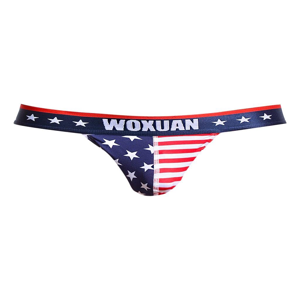 Mens American Flag Underwear T-Back G-String Thongs Panties Red XL-image-26