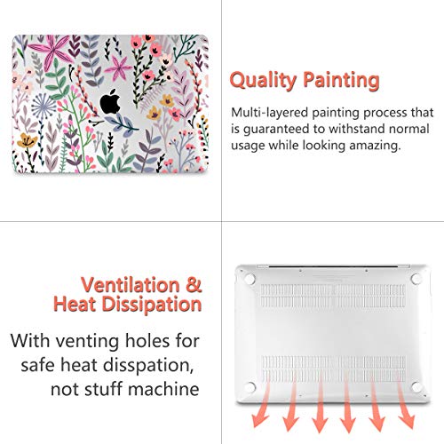 TwoL Capa rígida de flor pequena transparente e capa de teclado de silicone com protetor de tela par