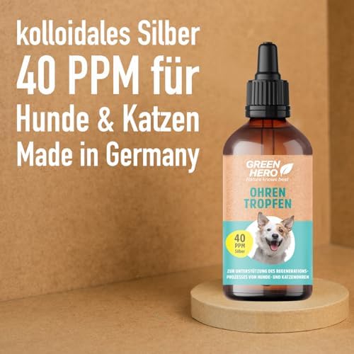 Green Hero entropfenduftende Ohrentropfen 100 ml ionisch & kolloidalem Silber 99,99% 40 PPM | Pflege & Regeneration für 