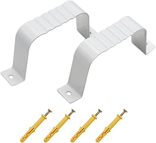 Bueyfolt White Aluminum Strap for 2x3 Downspout, Downspout Pipe Clips & Strap, Downspout Bracket & Band for 2" x 3" Rain Gutter, Leader Strap, 2 Packs