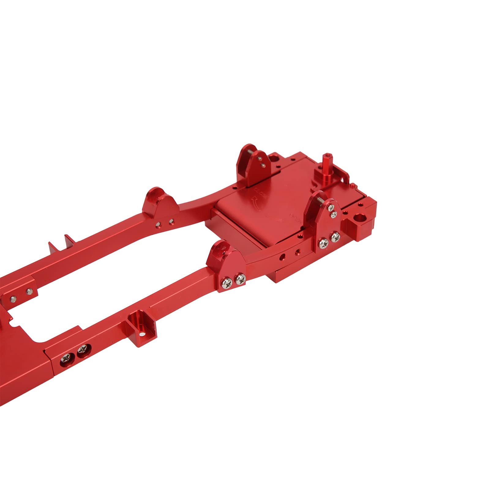 Legierungs-RC-Chassis-Rahmen, CNC-präzisionsgefertigtes Upgrade-Teil aus Eloxiertem Aluminium, mit Einfacher Installation für Ferngesteuertes WPL D12 Im Maßstab 1:10 (Rot)