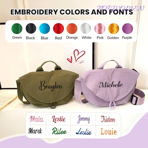 Personalized Small Crossbody Bags, Customized Dumpling Clutch with Embroidered Name, Lightweight Waterproof Hobo Bag for Daily Use2