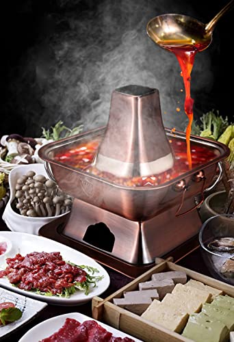 Olla caliente china de cobre 36cm tradicional miniatura 2