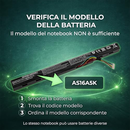 Batterie AS16A8K compatible Acer Aspire E5-575 E5-475 38Wh - 4