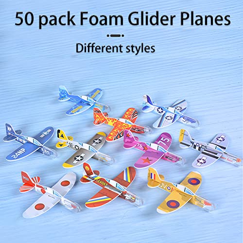 Manmel ZFJ-50 Pcs Foam Gliders Planes Toys For Kids, Paper Airplane thumb #1