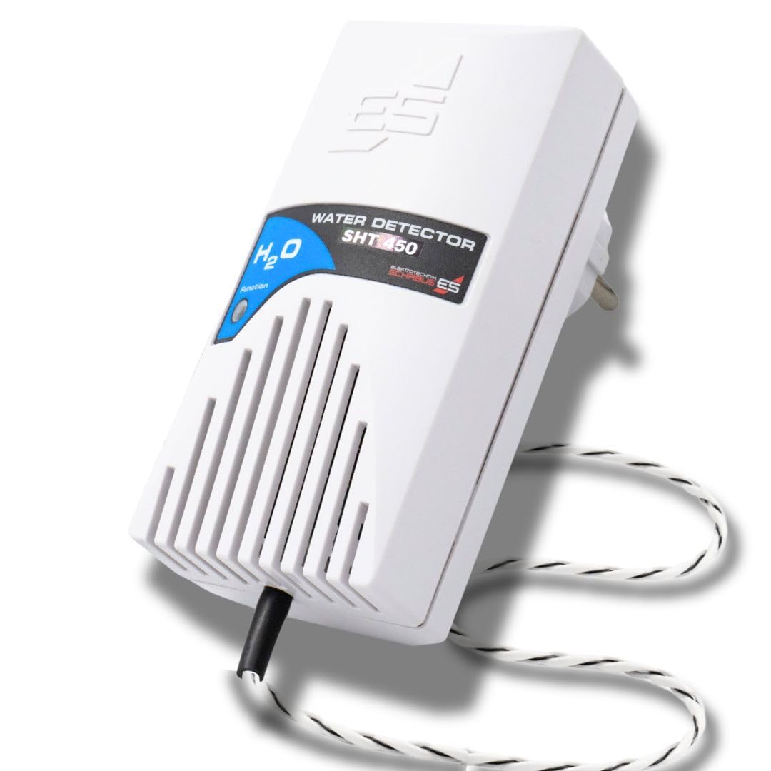Schabus Wassermelder SHT 450 Plugin-Steckdosengerät 230V mit Sensorkabel | Mit Sensorkabel, Sensorkabellänge 2m, Detektiert an jeder Stelle des Sensorkabels