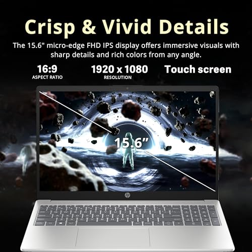 Image of HP 15.6 inch FHD Touchscreen Laptop, Intel Ultra 5 125H, 16GB DDR5, 2TB Storage (1TB SSD+1TB Docking Station Set), Intel Arc Graphics, Numeric Keypad, HD Webcam, Wi-Fi 6, Windows 11 Pro, Silver