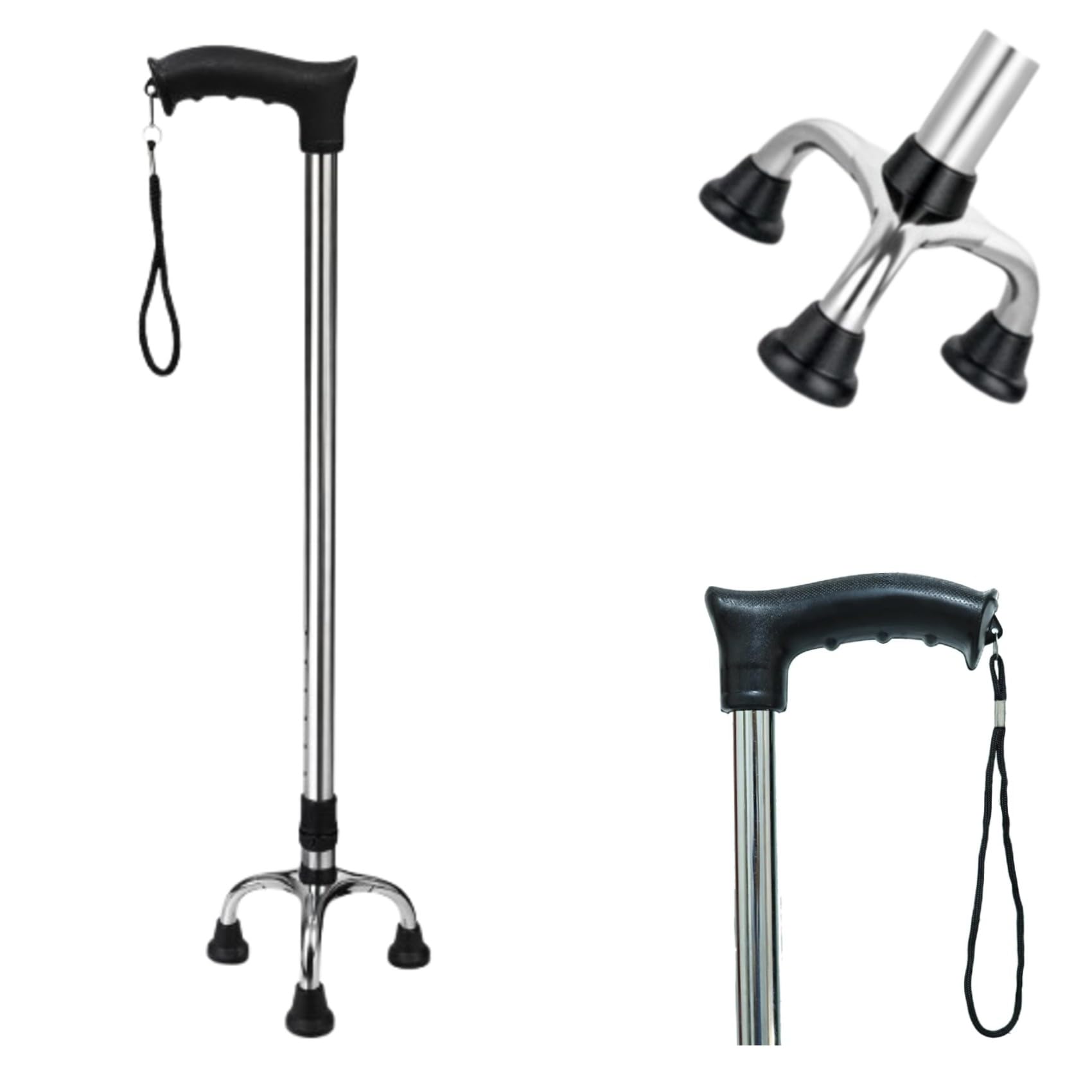 New Strong Walking Stick with Adjustable Height, Mild-Steel Body, Light Weight for Men/Women, Patients, Old People