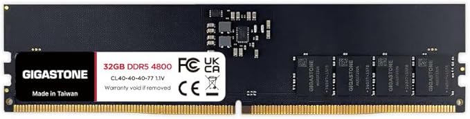 【メモリ DDR5】GIGASTONE 32GBx1枚 (32GB Kit) DDR5 4800MHz PC5-38400 CL 40-40-40-77 1.1V UDIMM 288 ピン アンバッファード 非 ECC PC デスクトップ専用 高性能 メモリモジュールアップグレード