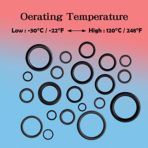 Image of ZDBB 1280 Pcs 24 Size Rubber O-Ring Assortment Kit with Pick and Hook Set for Pressure Washer Faucet Plumbing OD 6mm-28mm
