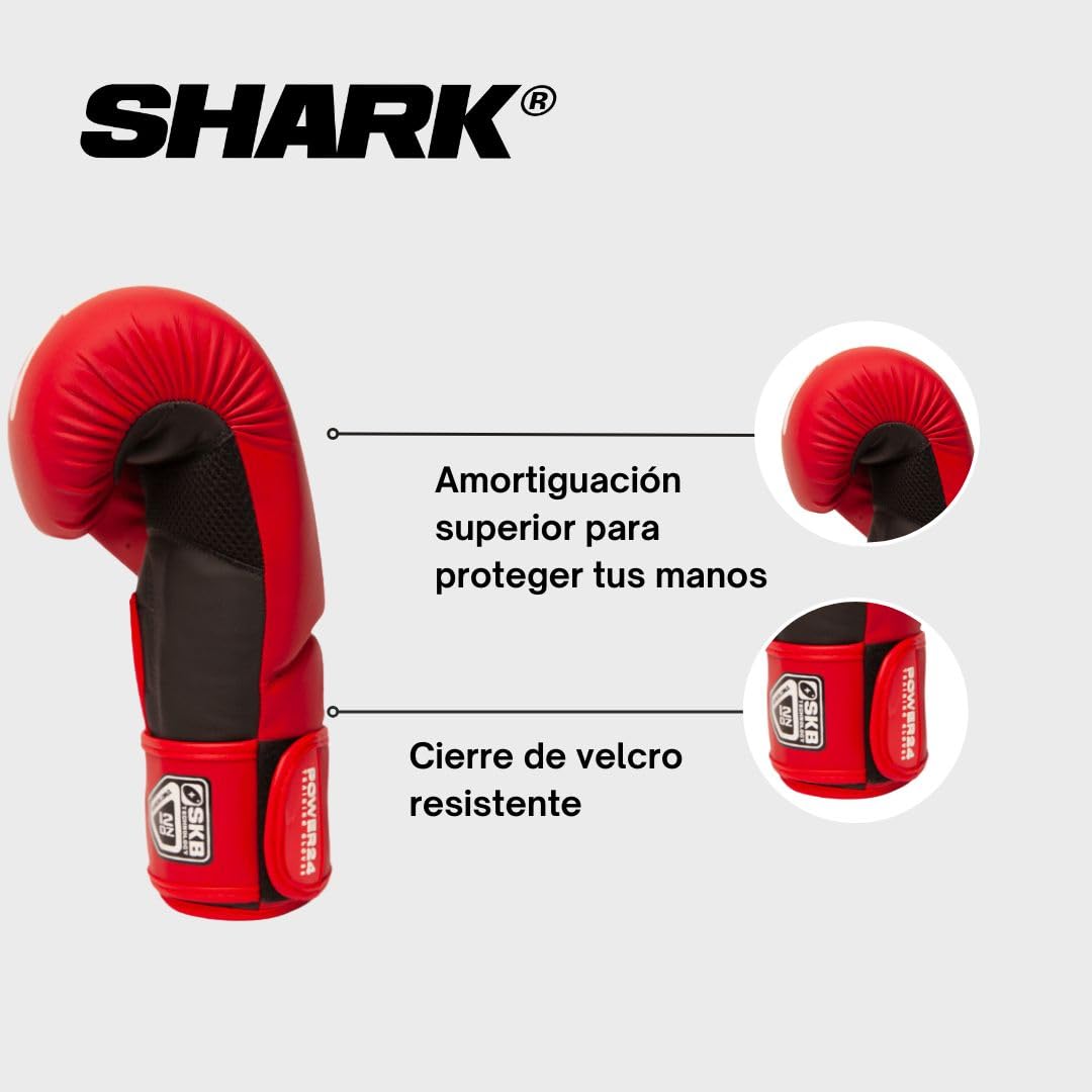 SHARK BOXING Guantes Boxeo Hombre, Mujer, Unisex POWER24 | 14oz, 12oz, 10oz, 16oz | Guantes Muay Thai, Kick Boxing, Boxeo