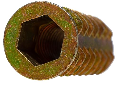 YoiYee M8 x 30mm Wood Insert Hex Socket Nuts - Threaded Flanged Hex Socket Nut Insert for Wood Furniture DIY Projects - 18 Pack - Image 4