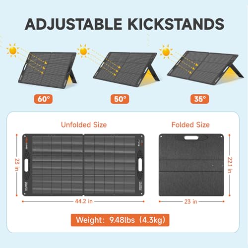 Panneaux solaires d'extérieur 100W pliables avec support - 3
