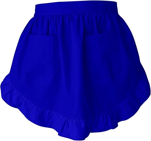 CBTRFASHION Delantales de cintura para mujer con bolsillos blancos, mitad de servidor, camarera en casa, delantal vintage para cocina CBTRFASHION Delantales de cintura para mujer con bolsillos blancos, mitad de servidor, camarera en casa, delantal vintage para cocina