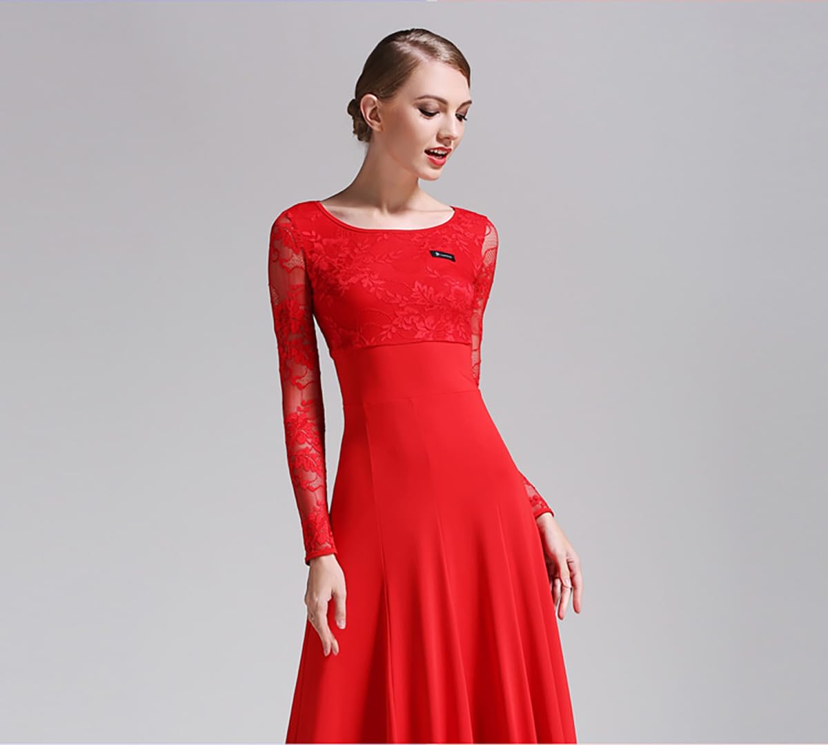 Langes Gesellschaftstanzkleid für Damen Bequem und Atmungsaktiv Ideal für Auftritte Turniere und Training(XXL)