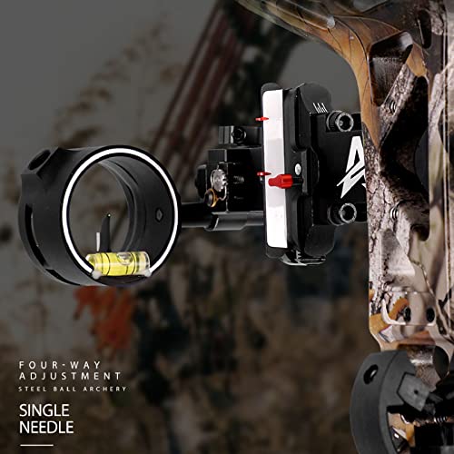 Derclive , Single Pin Bow Sight Tool Less Bow Sight Aluminum Alloy Bow Sight Cnc Metal Single Pin Bow Sight With Scale Tool-Less Adjustment Ry Accessory Single Pin Bow Sight Pin Bow Sight Bow Sight #TOP7