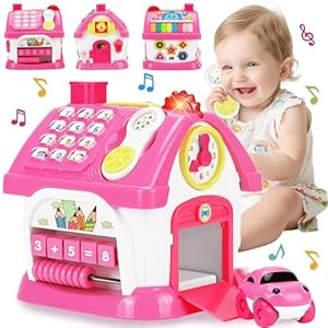 Toys for 1+ Year Old Girl Gifts: Montessori Musical Toddler Toys Age 1-2 – 8-in-1 Multi-Functional House Educational Baby Toys 6-12 12-18 Months – First Birthday Gift for 1 2 Year Old Girls Boys Kids