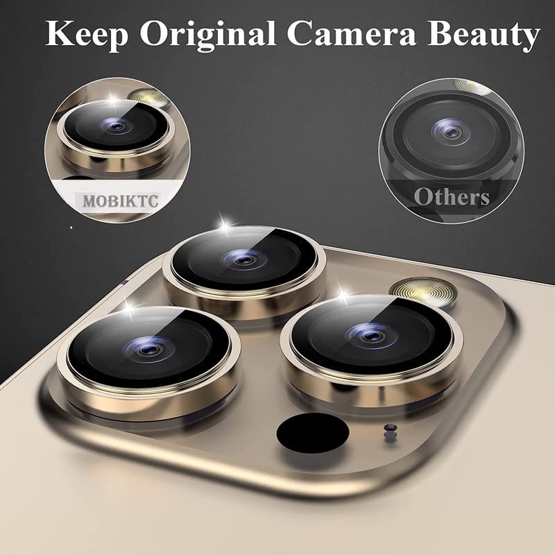 Image of [Upgraded Camera Lens Protector For iPhone 14 Pro Max /For iPhone 14 Pro, [Keep Original Camera] Metal Individual Tempered Glass Camera Screen Protector Lens Cover Accessories, 1 Set (Black)