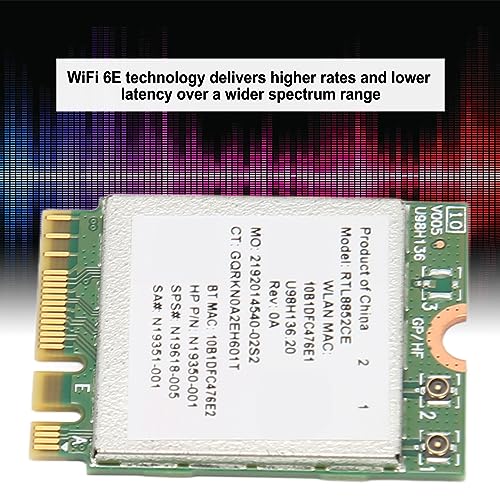 Gugxiom 6E Card, tarjeta M.2 para laptop con módulo Tri Band y velocidad de 5374 Mbps, adaptador con Bluetooth 5.3 miniatura 5