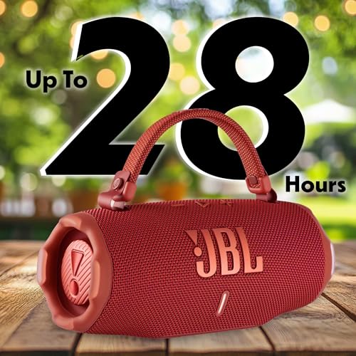 Image of JBL Charge 6 Portable Bluetooth Speaker (Red) | IP68 Waterproof, DustProof, and DropProof, Outdoor Wireless Audio |28Hrs Playtime + Travel Case Bundle