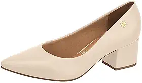 Scarpin Feminino Salto Bloco Pelica Creme Vizzano 1220.315