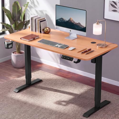 Image of Dr Luxur Electric Standing Desk | Height Adjustable 70-114cm | 80kg Load | 3 Memory Presets | Zero Wobble | Child Lock | Low Noise Motor | 5 Year Warranty | Metallic Frame (Estate Oak, 1200 * 600 mm)