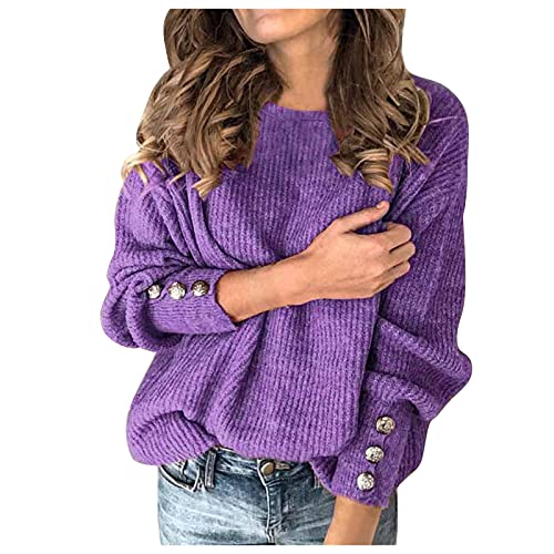 Winter Plus Size Pullover Sweater Women Knitted Tops Button Boho Long Sleeve Solid Sweaters Pullovers Fashion Fall Hoodie
