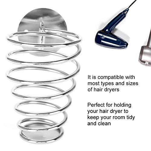 Ejoyous Table Hair Dryer Holder, Spiral Stainless Hair Blow Dryer Holder Countertop Hair Dryer Storage Tool Salon Home Desktop Mount - Image 4