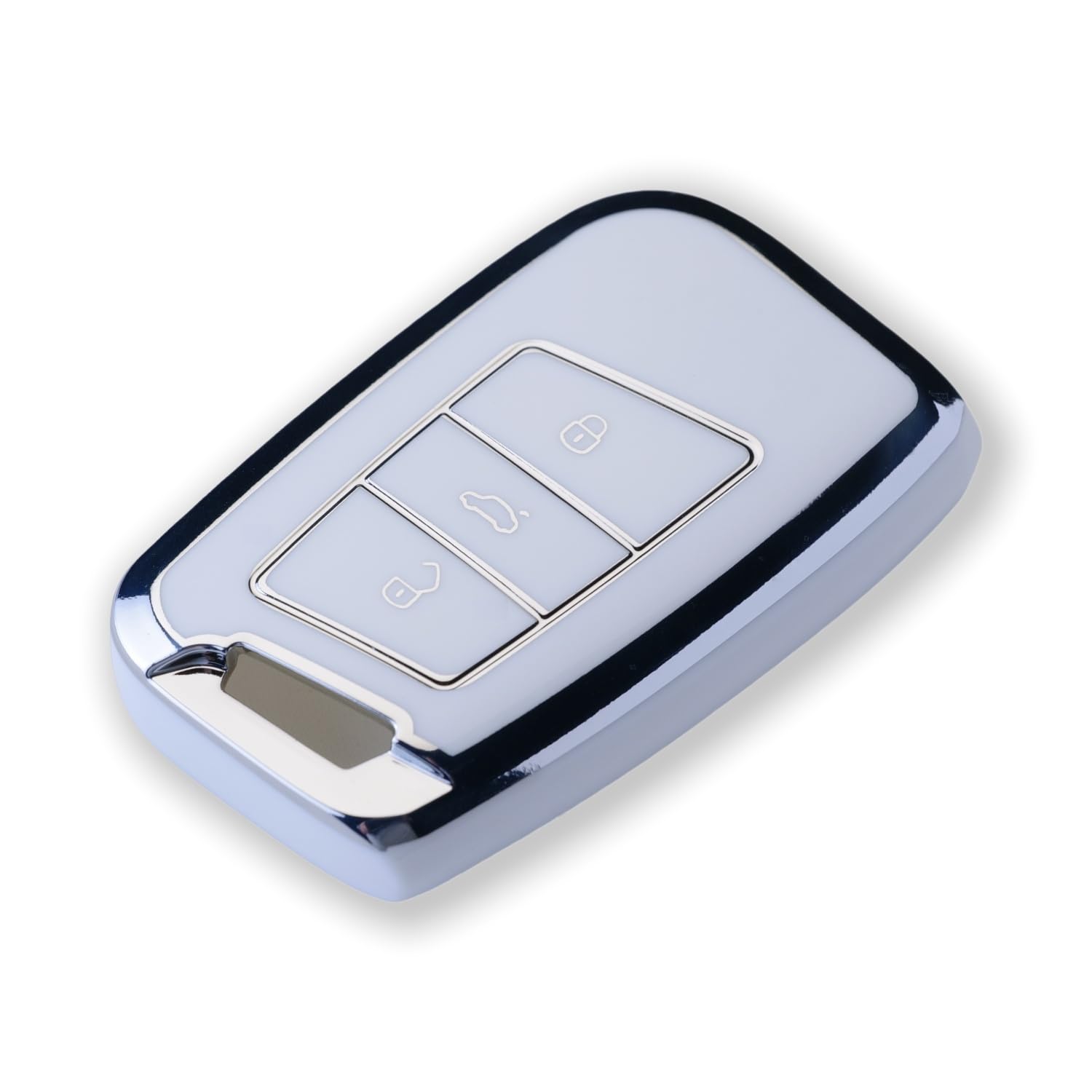 RUXYAXFOL TPU copertura chiave auto per VW Golf 7 Passat B8 Seat Leon Ibiza Toucan T-Cross Polo CC Skoda Superb Kodiaq Custodia chiave auto, 2 pezzi, bianco argento